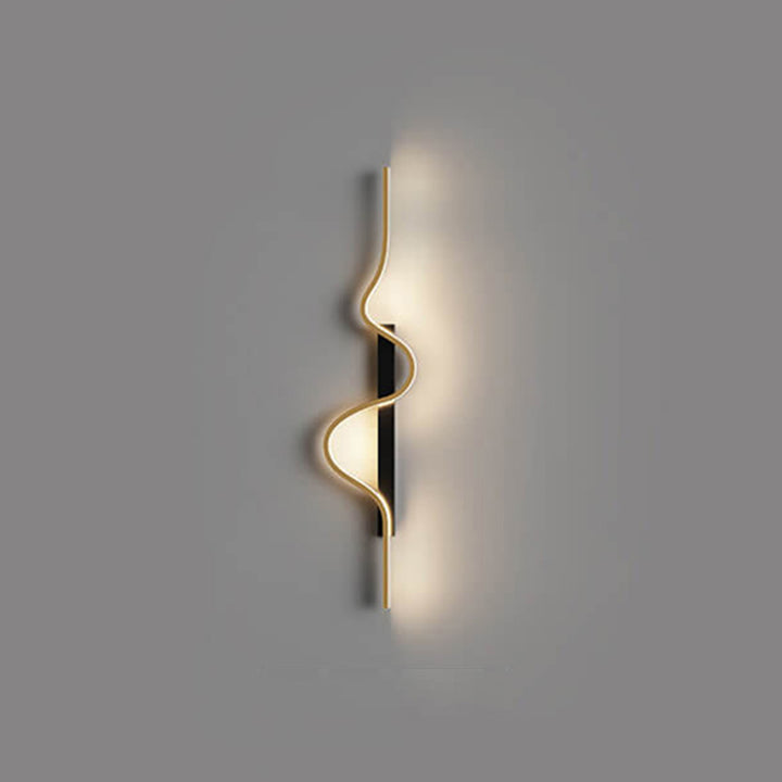 Modern Minimalist Long Wave Design Aluminum Iron LED Wall Sconce Lamp For Living Room