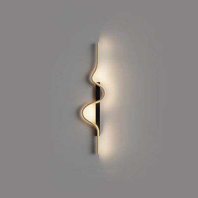 Modern Minimalist Long Wave Design Aluminum LED Wall Sconce Lamp For Living Room