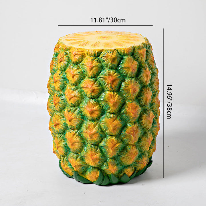 Chaise en résine contemporaine créative en forme de beignet cylindrique avec ananas et glace pour salon 