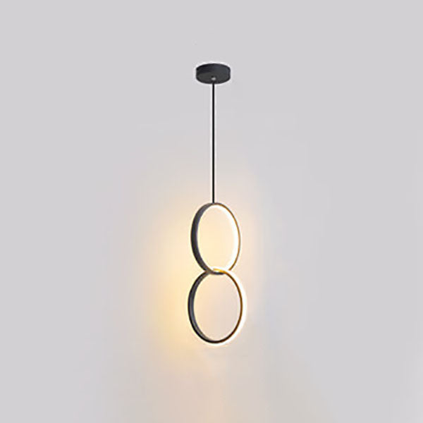 Modern Minimalist Round Iron Acrylic LED Chandelier For Bedroom