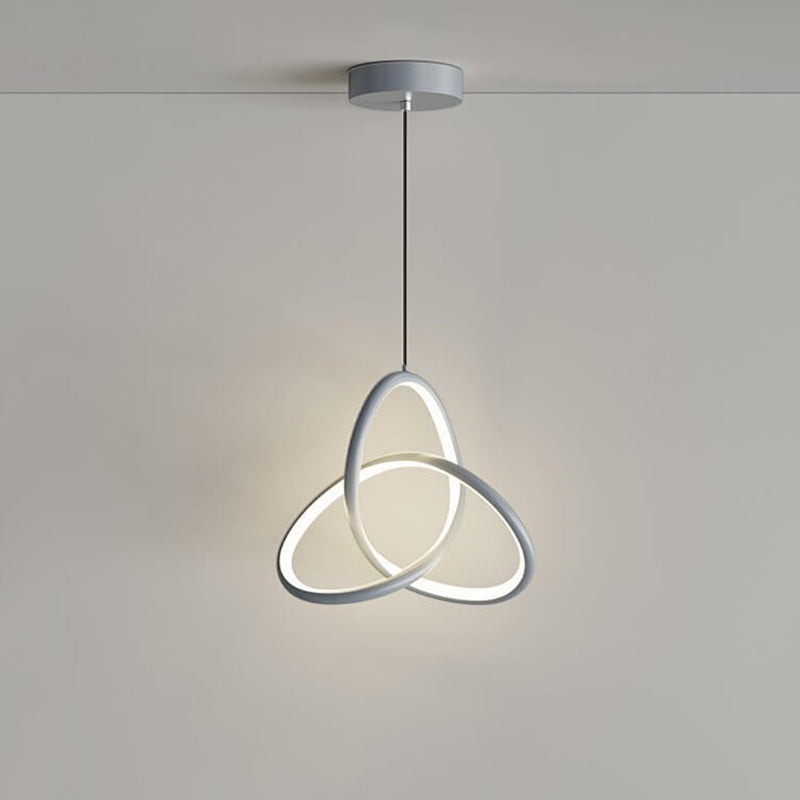 Moderne minimalistische dreieckige ringförmige Pendelleuchte aus Aluminium und Silikon mit LED 