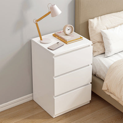 Mesita de noche rectangular minimalista moderna con panel de densidad de 2/3 cajones para el dormitorio 