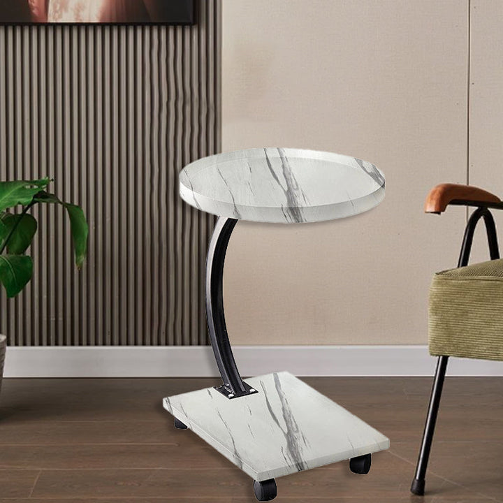 Übergangsstil Französischer runder MDF-Eisen-Couchtisch mit 2 Ebenen fürs Wohnzimmer 