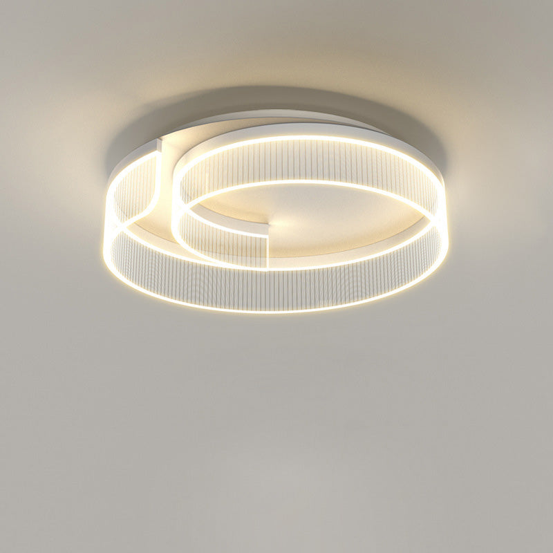 Plafonnier LED rond minimaliste moderne en acrylique, fer et aluminium pour salon 