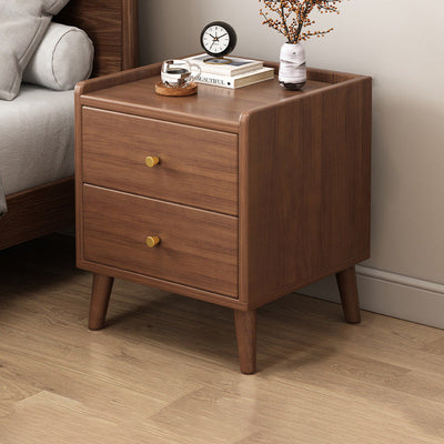 Table de nuit rectangulaire en bois de densité traditionnelle chinoise à 2 tiroirs pour chambre 