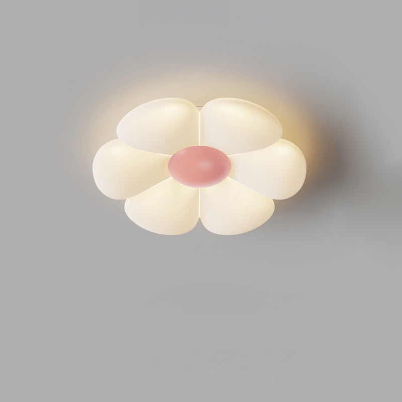 Zeitgenössische kreative Daisy Flower PE Eisen LED Unterputz Deckenleuchte für Schlafzimmer 