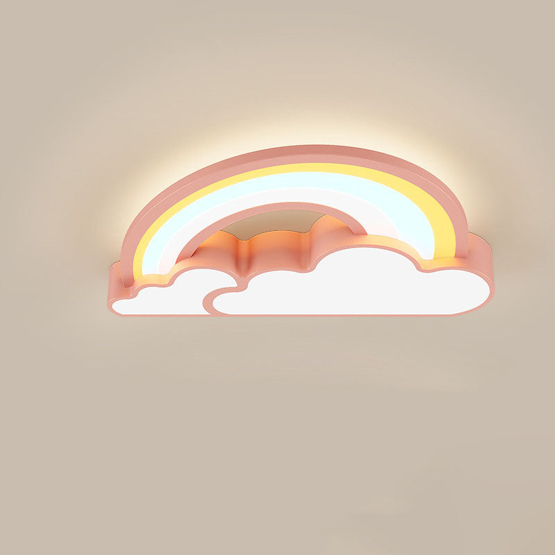 Nordic Cartoon Rainbow Clouds Kids LED Flush Mount Ceiling Light