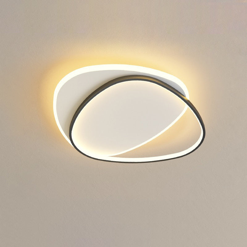 Moderne minimalistische Dreieck ovale Acryl Eisen LED Unterputz Deckenleuchte für Wohnzimmer 