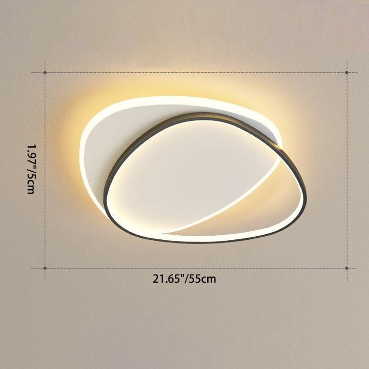 Moderne minimalistische Dreieck ovale Acryl Eisen LED Unterputz Deckenleuchte für Wohnzimmer 