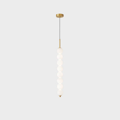 Nordic Creative Brass Spherical Glass Long Strip LED Pendant Light