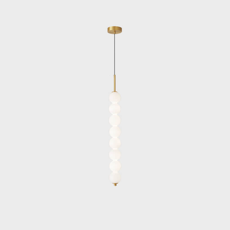 Nordic Creative Brass Spherical Glass Long Strip LED Pendant Light