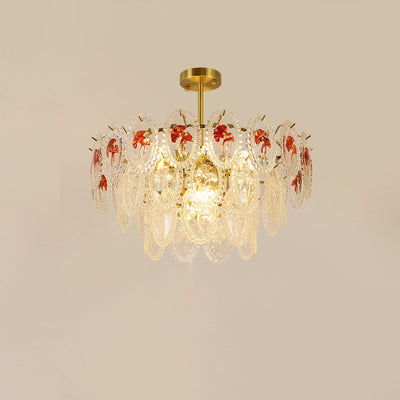 Lustre à 6 lumières en verre avec matériel ovale rond moderne de luxe pour salon 