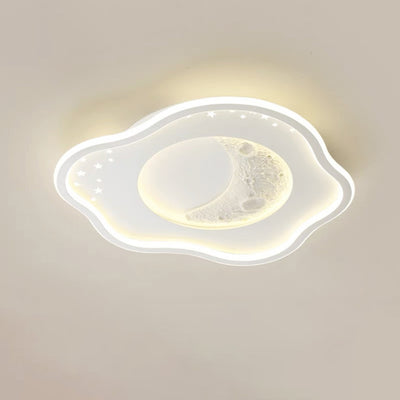Zeitgenössische Nordic Eisen Acryl Planet Mond Runde Dreieck LED Unterputz Deckenleuchte Für Schlafzimmer 