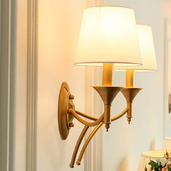 European Light Luxury Iron Fabric 1/2-Light Mushroom Wall Sconce Lamp