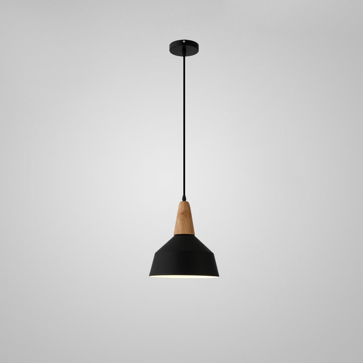 Modern Minimalist Macaron Color Aluminum Solid Wood 1-Light Pendant Light