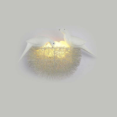 Contemporary Creative Aluminum Bird's Nest 3/5-Light Wall Sconce Lamp For Living Room