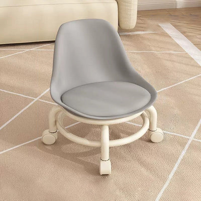 Zeitgenössischer kreativer runder Acryl-Doppelpedestal-Drehstuhl mit Rollen und Rückenlehne für das Wohnzimmer 