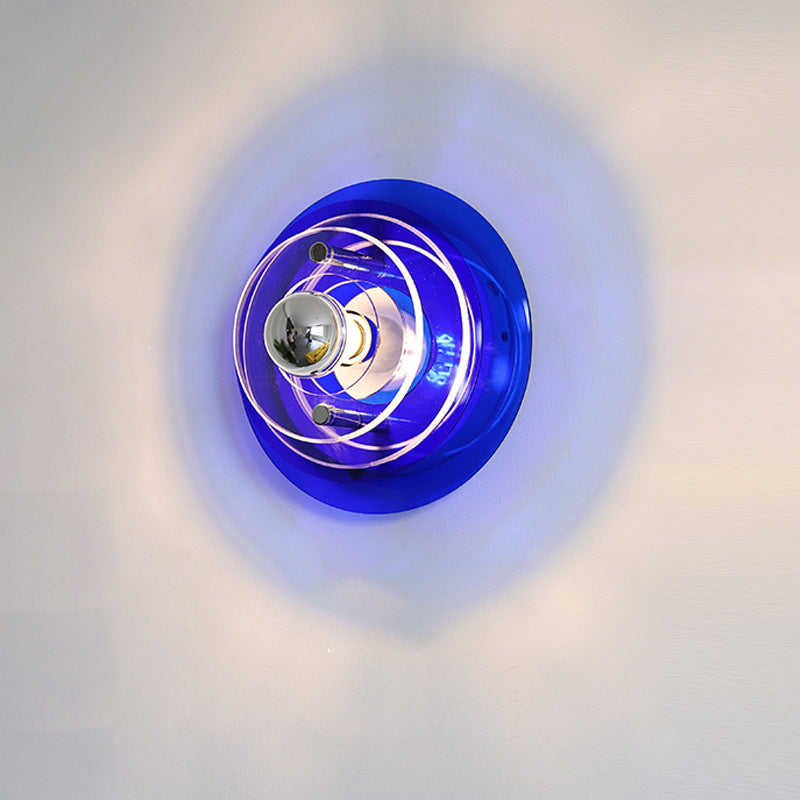 Moderne minimalistische mehrschichtige fliegende Untertasse Eisen Acryl 1-Licht Wandleuchte Lampe für Wohnzimmer 