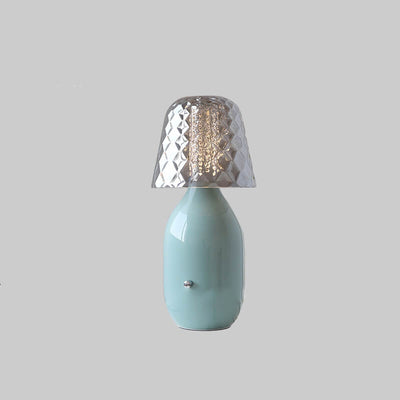 Nordic Vintage Candy Glass Iron Base LED Touch Table Lamp
