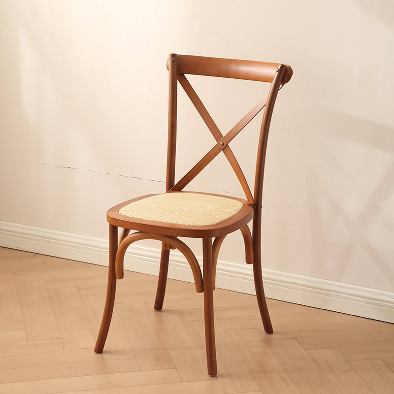 Dossier de chaise de salle à manger en rotin tissé rustique traditionnel en bois éponge rond rectangulaire 