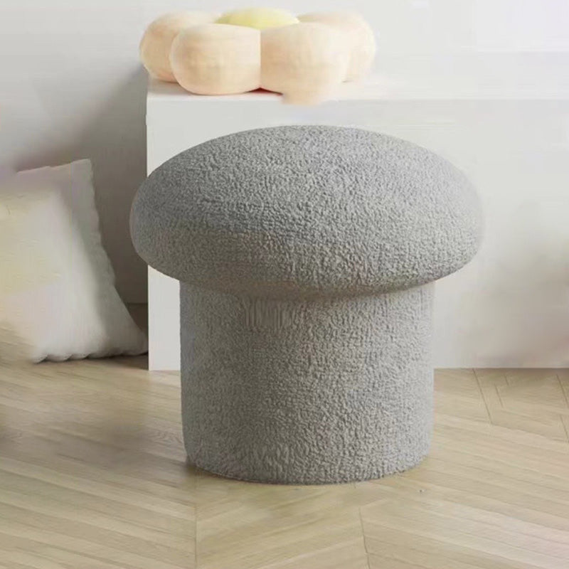 Pouf repose-pieds en velours de forme champignon pour salon, simplicité contemporaine 