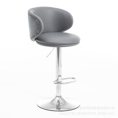 Moderner minimalistischer runder Stoff-Edelstahl-Barhocker mit Rückenlehne für das Esszimmer 