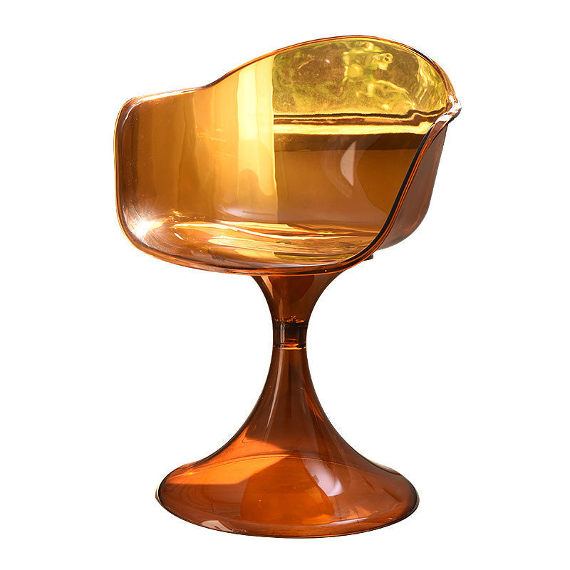 Silla de comedor con respaldo de diseño de arco de plásticos acrílicos nórdicos contemporáneos para comedor 