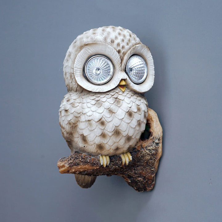 Lampe de table à LED en résine de hibou solaire décoratif moderne 