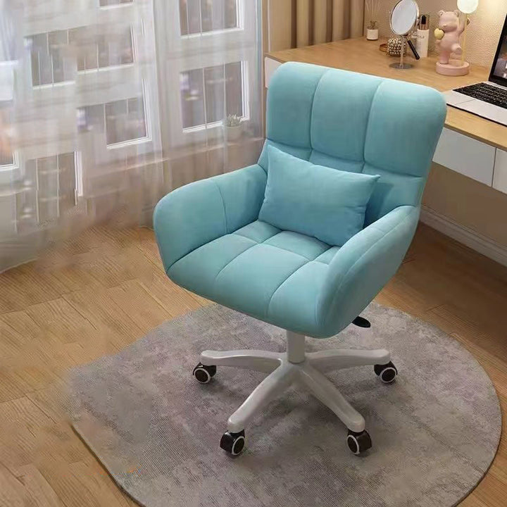 Moderner minimalistischer quadratischer Rücken Samt Baumwolle Nylon Schreibtischstuhl Rückenlehne Armlehne für Home Office 