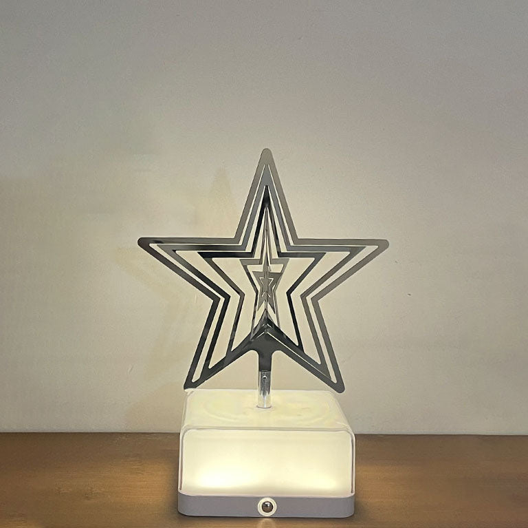 Modern Art Deco Stainless Steel ABS Cubic Base Multishape Rechargeable USB LED Table Lamp Night Light For Bedside