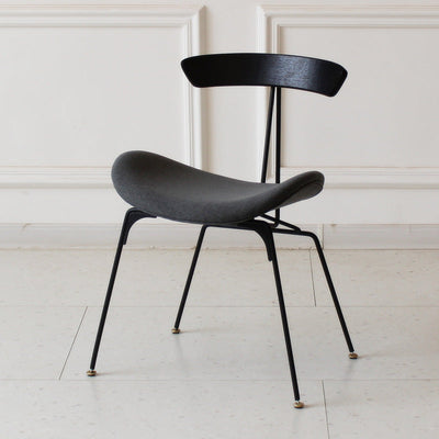 Chaise de salle à manger contemporaine en fourmi industrielle, bois, armature en cuir, tissu, éponge avec dossier pour salle à manger 