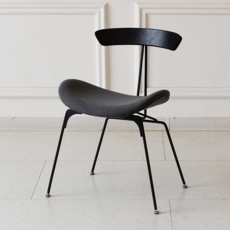 Chaise de salle à manger contemporaine en fourmi industrielle, bois, armature en cuir, tissu, éponge avec dossier pour salle à manger 