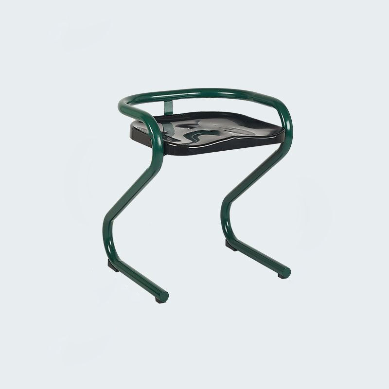 Chaise de salle à manger moderne mi-siècle avec cadre incurvé en plastique ABS et métal, dossier et accoudoirs 