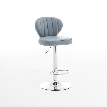 Tabouret de bar carré moderne minimaliste en cuir avec dossier et repose-pieds pour salle à manger 