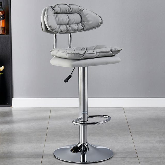 Modern Simplicity Microfiber Leather Iron SGS Sponge Semicircular Counter Stool Backrest Footrest For Kitchen