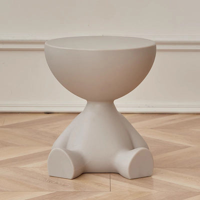 Table d'appoint ronde scandinave contemporaine avec base en PE et ours cartoon pour salon 