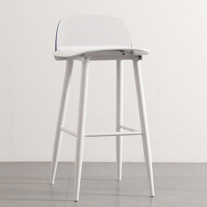 Moderner minimalistischer rechteckiger Barhocker aus PC und Eisen mit Rückenlehne für das Esszimmer 