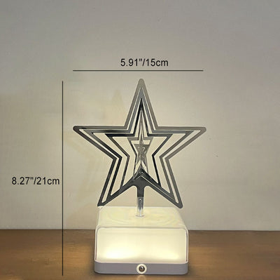 Modern Art Deco Stainless Steel ABS Cubic Base Multishape Rechargeable USB LED Table Lamp Night Light For Bedside