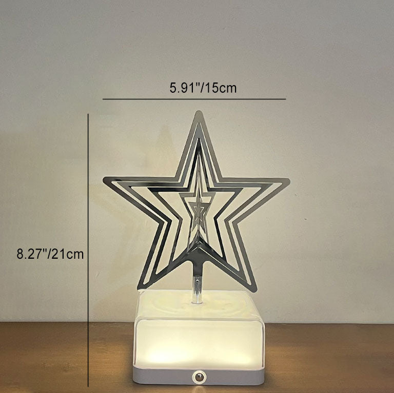 Modern Art Deco Stainless Steel ABS Cubic Base Multishape Rechargeable USB LED Table Lamp Night Light For Bedside
