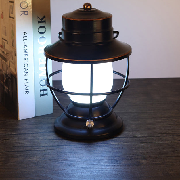 Lampe de table LED cylindrique en acrylique fer rechargeable étanche de style ferme traditionnelle pour salle de divertissement 