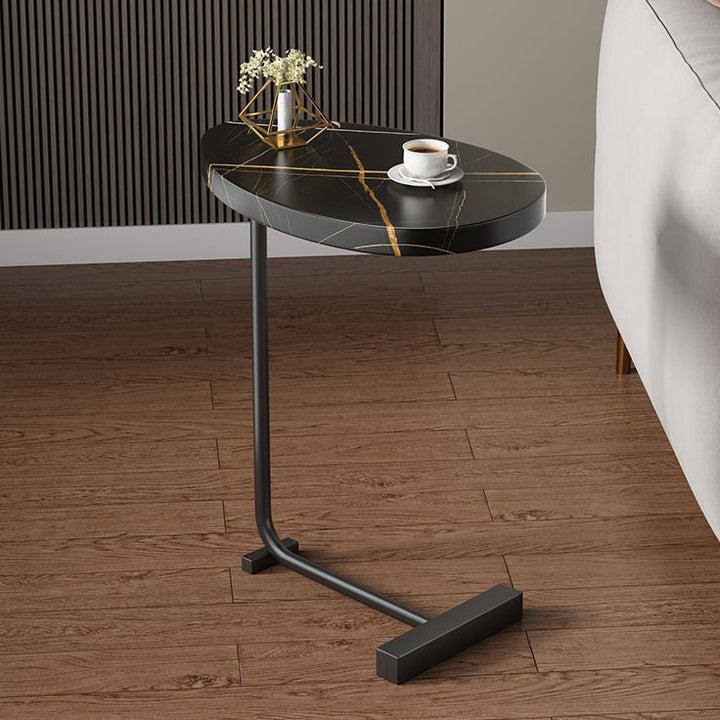 Modern Minimalist Water Drops Oval Medium-Density Fiberboard Iron End Table For Living Room