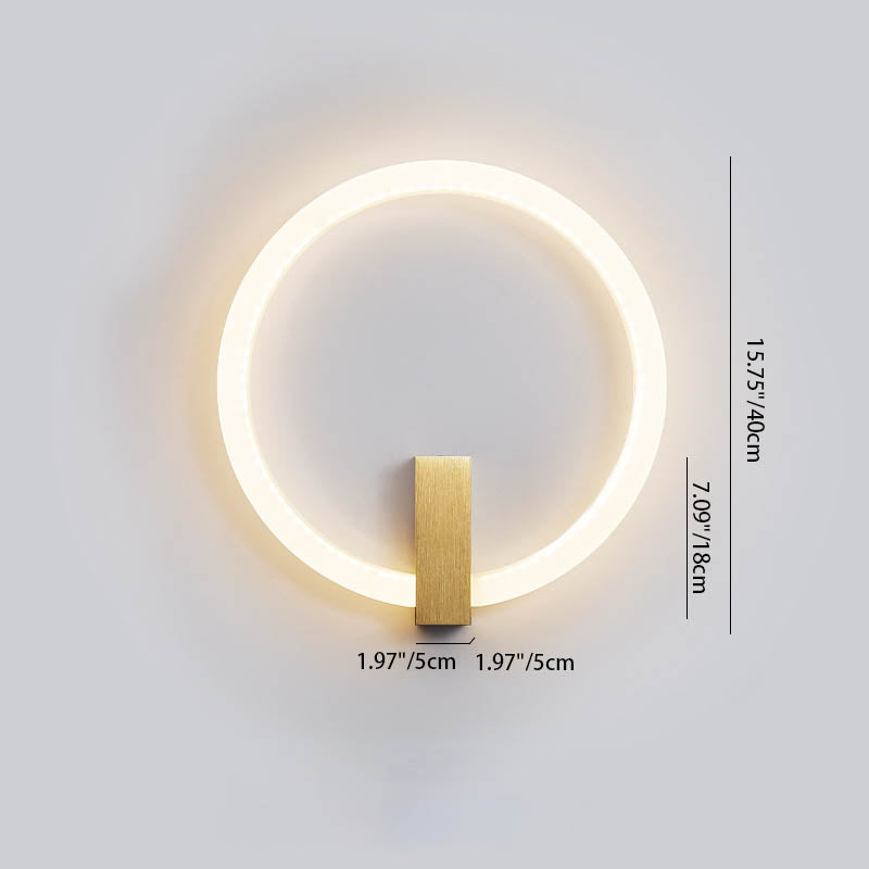 Moderne minimalistische runde Eisen-Aluminium-PVC-LED-Wandleuchte für das Schlafzimmer 