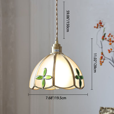 Zeitgenössische skandinavische halbrunde Kugel Pendelleuchte aus Kupferglas und Walnussholz mit 1 Licht für Schlafzimmer 