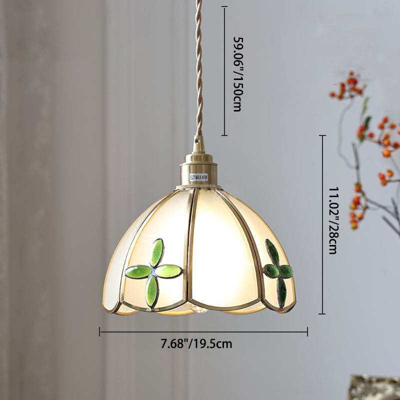 Zeitgenössische skandinavische halbrunde Kugel Pendelleuchte aus Kupferglas und Walnussholz mit 1 Licht für Schlafzimmer 