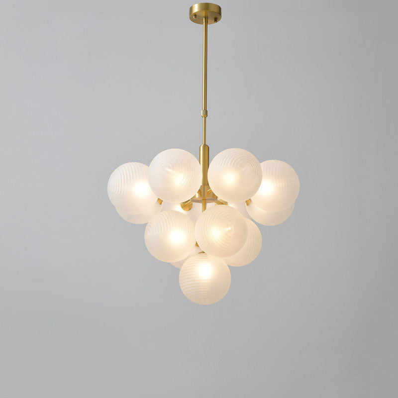 Zeitgenössische kreative Orb Traube Eisen Glas 1/5/13 Licht Kronleuchter für Wohnzimmer 