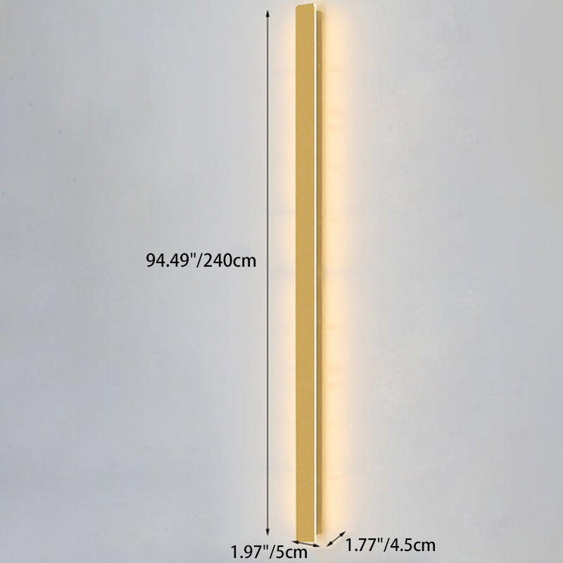Applique murale LED étanche en fer acrylique, moderne et Simple, longue bande dorée, pour l&