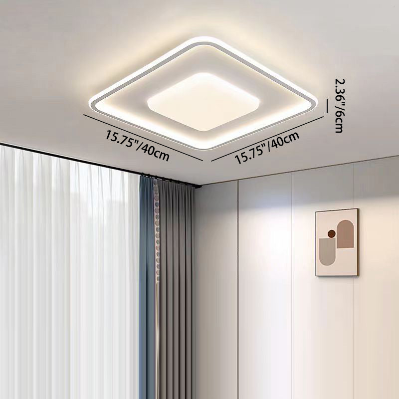 Moderne minimalistische quadratische Acryl-Eisen-Aluminium-Silikon-LED-Deckenleuchte für Schlafzimmer 