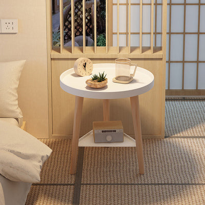 Table d'appoint ronde en bois PP PVC scandinave contemporaine 1/2 niveau pour salon 