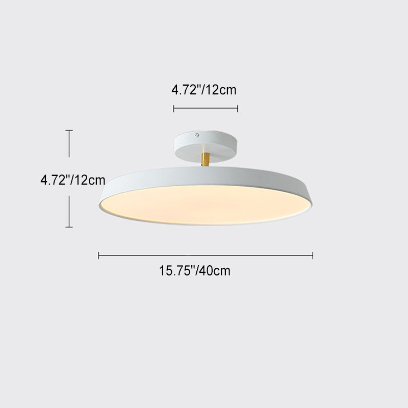 Moderne minimalistische runde Hardware Acryl LED Semi-Flush Mount Deckenleuchte für Wohnzimmer 