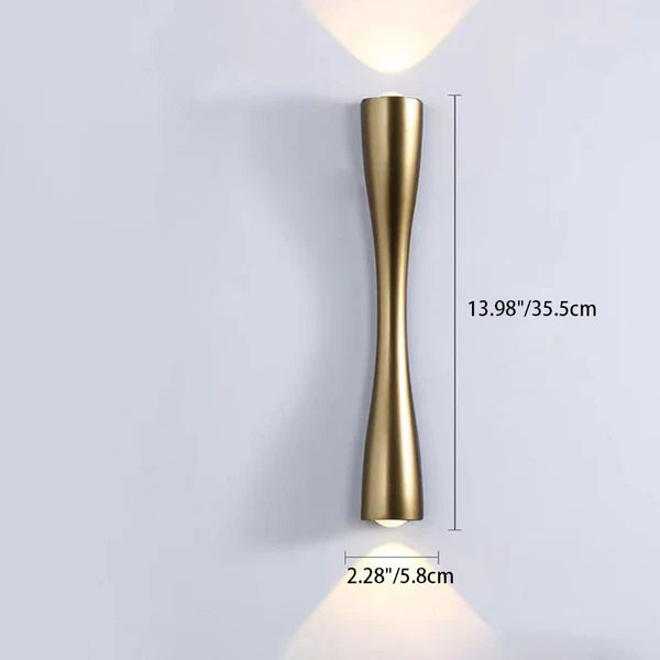 Applique murale LED en forme de trompette en aluminium étanche de luxe contemporain pour patio extérieur 